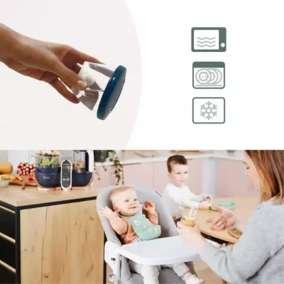 Lot de 6 pots bébé gradués 250ml - Sans BPA, Made in France
