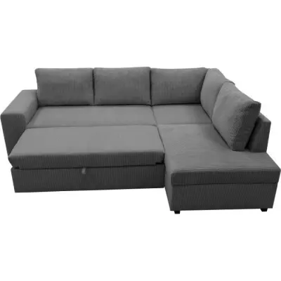 Canapé d'angle convertible réversible NIRVANA 4-5 places - Anthracite Velours - Rangement - L247 x Canapé d'angle convertible réversible NIRVANA 4-5 places - Anthracite Velours - Rangement - L247 x