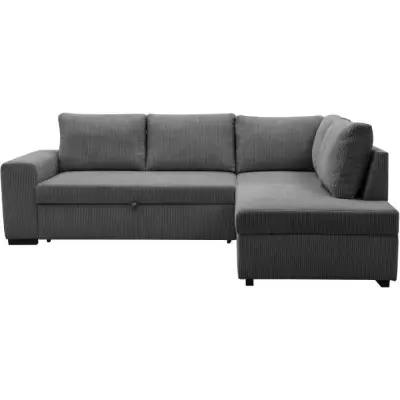 Canapé d'angle convertible réversible NIRVANA 4-5 places - Anthracite Velours - Rangement - L247 x Canapé d'angle convertible réversible NIRVANA 4-5 places - Anthracite Velours - Rangement - L247 x