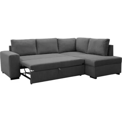 Canapé d'angle convertible réversible NIRVANA 4-5 places - Anthracite Velours - Rangement - L247 x Canapé d'angle convertible réversible NIRVANA 4-5 places - Anthracite Velours - Rangement - L247 x