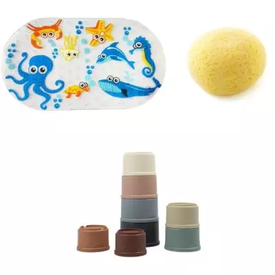 Kit accessoires de bain pour bébé - Dimensions compactes 