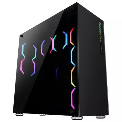 Boîtier PC ABKONCORE R780 Sync - Éclairage RGB - Noir - Verre trempé - E-ATX