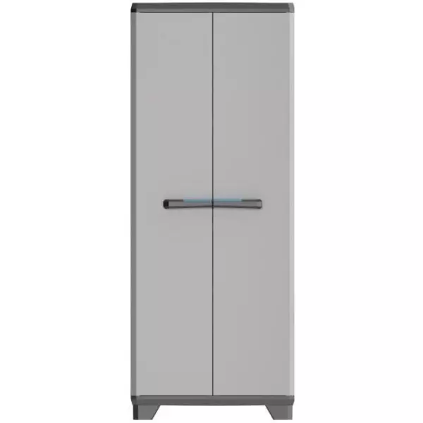 Armoire de rangement haute KETER LINEAR - Noir / Gris - 68 x 39 x 173 cm - 3 étageres réglables - Cadenassable