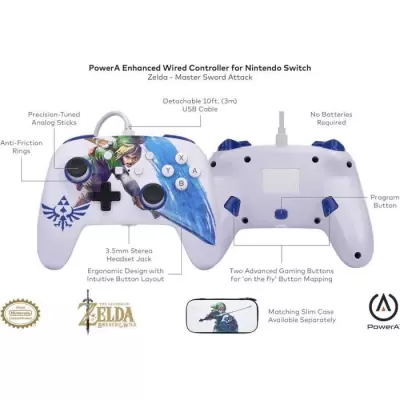 Manette Filaire Nintendo Switch - Épée légendaire Master Sword