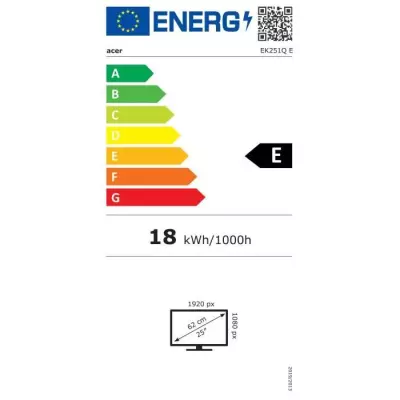 Écran PC Acer EK251QEbi - Full HD 24,5" IPS 100Hz 1ms - Noir