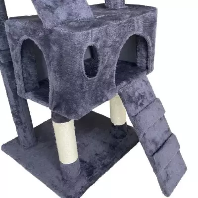 Arbre à chat gris foncé 50 x 50 x 170 cm - 5 plateformes, 2 escaliers Arbre à chat gris foncé 50 x 50 x 170 cm - 5 plateformes, 2 escaliers