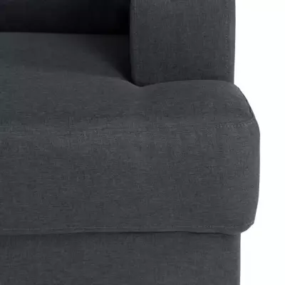 Canapé d'angle 4 places Paul - Tissu gris anthracite - Fabriqué en Ukraine