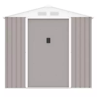 Abri de jardin métal 2,71m² taupe - 213x127x195cm - 2 portes coulissantes