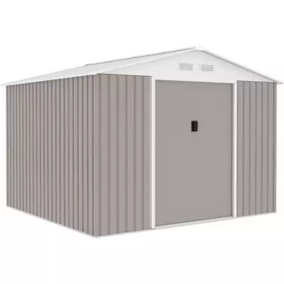 Abri de jardin en métal - Kit d'ancrage inclus - Taupe