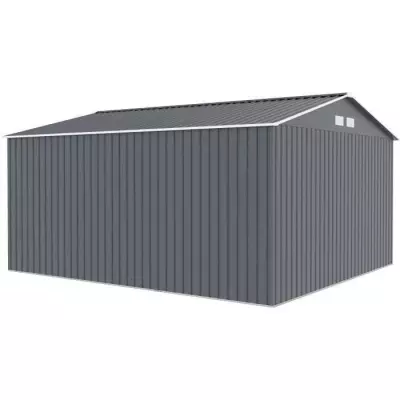 Abri de jardin en métal NEPTUNE 12,99 m² - Gris