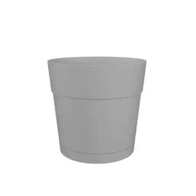 Pot à fleurs moderne CAPRI LARGE - Réservoir d'eau - Gris clair