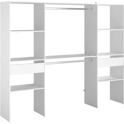 Kit dressing ARTIC - Décor Blanc - 2 colonnes + 2 penderies + 2 tiroirs