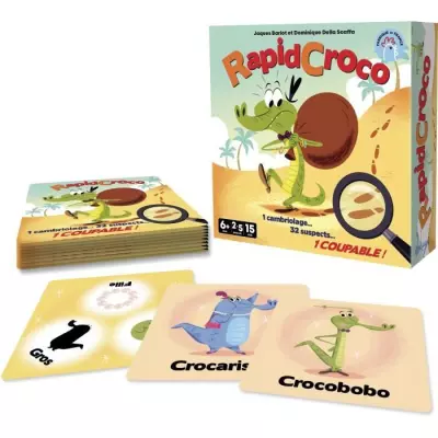 Jeu d'enquête captivant: RapidCroco - Asmodee - 32 suspects Jeu d'enquête captivant: RapidCroco - Asmodee - 32 suspects
