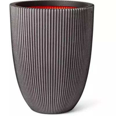 Vase élégant bas Anthracite - CAPI EUROPE - GROOVE NL - 34 x 46 cm