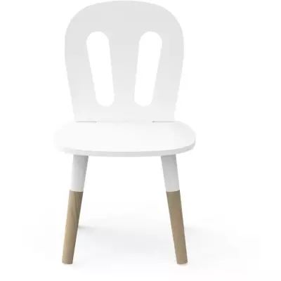 Ensemble table + chaises FIMIANA - Style scandinave - Blanc mat / Chene kronberg