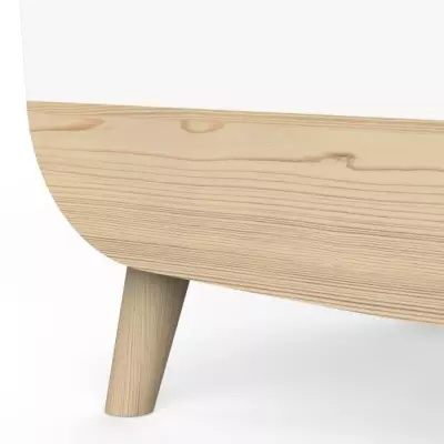 Coffre à jouets FIRMIANA - Style scandinave - Blanc mat / Chene kronberg Coffre à jouets FIRMIANA - Style scandinave - Blanc mat / Chene kronberg