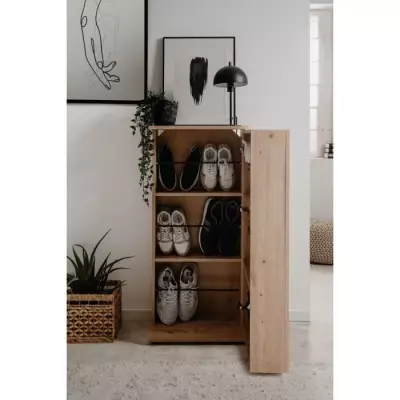 Meuble à chaussures Satos - Chêne Artisan - Organisation 12 paires