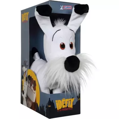 Peluche Gipsy Toys Idéfix et les Irréductibles 30cm en boîte cadeau - Blanc Noir