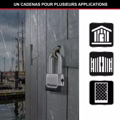 Cadenas Haute Sécurité - MASTER LOCK M176EURDLH - Zinc - Anse XL