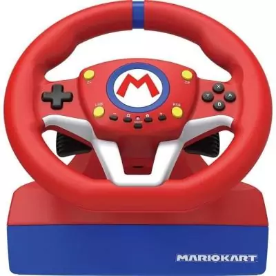 Volant de course Hori Wheel Pro Mini Mario Kart Nintendo Switch - Rouge/Bleu