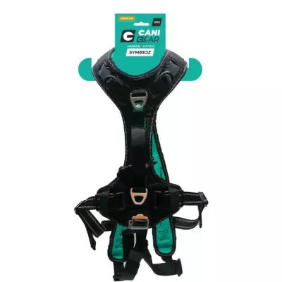 Harnais pour chien SYMBIOZ XXS Noir / Bleu - Taille compacte 