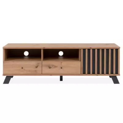 Meuble TV MEDAN - Style artisan chêne et anthracite