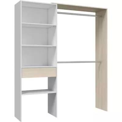 Organisez votre dressing avec style - Dressing DRESS Blanc et chêne