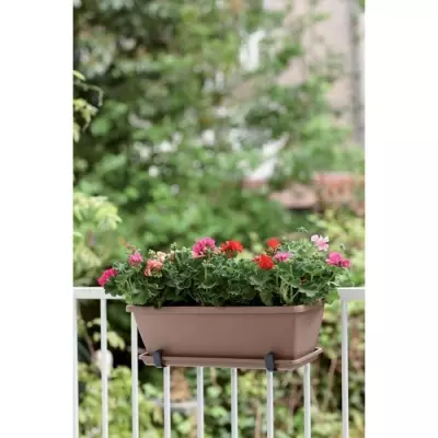 Plateau Soucoupe Barcelona Balconniere 50 - Taupe - Plastique - Rond