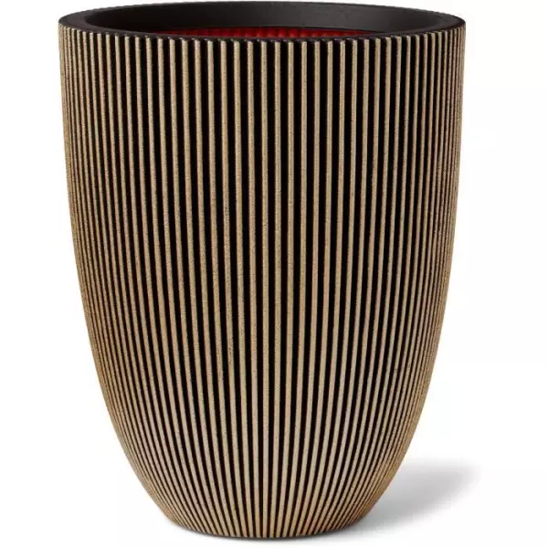 CAPI Vase élégant Groove 34x46 cm Noir et doré 445494