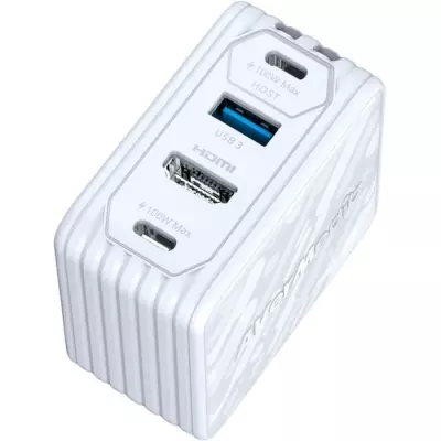 Chargeur GaN AverMedia 100W avec Sortie HDMI 4K GC313 Blanc