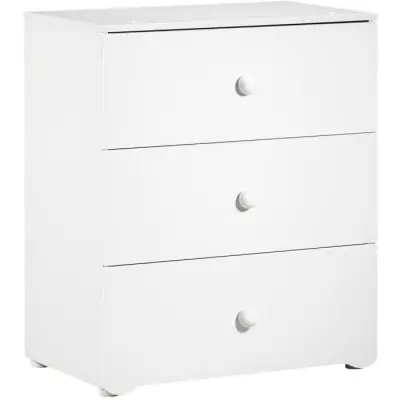 Chambre bébé duo Basic boule: Lit 120x60, commode à langer - Blanc