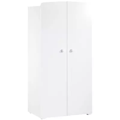 Ensemble Trio Basic Boule: Lit, Commode à langer, Armoire - Blanc