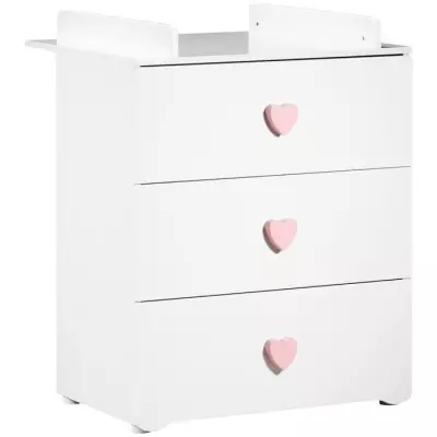 Chambre bébé trio Basic coeur - Ensemble complet blanc - Babyprice