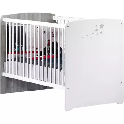 Chambre bébé trio Nao: lit, commode à langer, armoire - Blanc