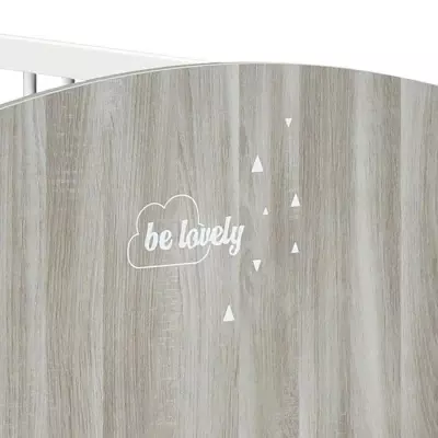 Lit bébé à barreaux 120x60 cm Babyprice Smile - Chêne silex/Blanc