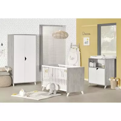 Lit bébé 120x60 cm Babyprice Scandi gris - Design en bois