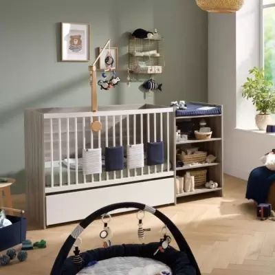 Lit bébé combiné évolutif - Babyprice Up - Chene silex