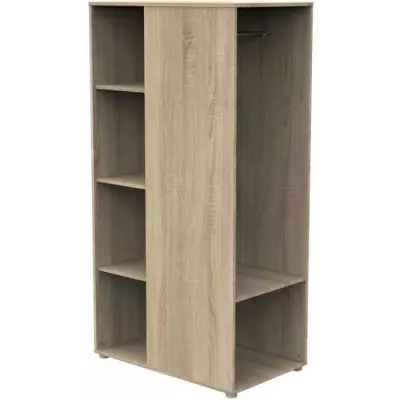 Armoire Enfant Chêne Doré Avec Étagères et Penderie - Babyprice Up