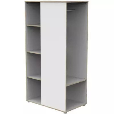 Armoire enfant blanche en bois avec étagères - Babyprice First