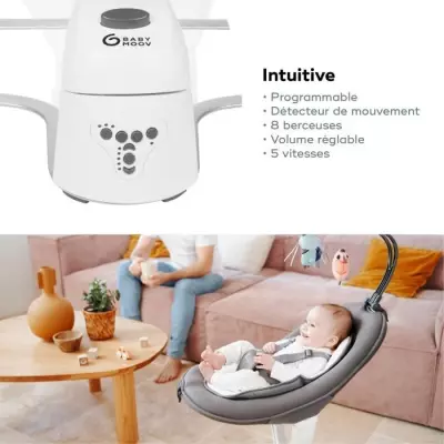 Balancelle bébé électrique Swoon Motion: Assise à 360° - Zinc