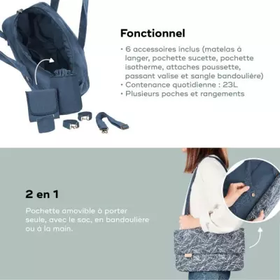 Sac à langer Babymoov Day to Day - Pratique et stylé, 23L !