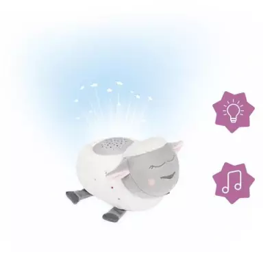 Veilleuse Peluche Mouton : Projection d'étoiles & Berceuses