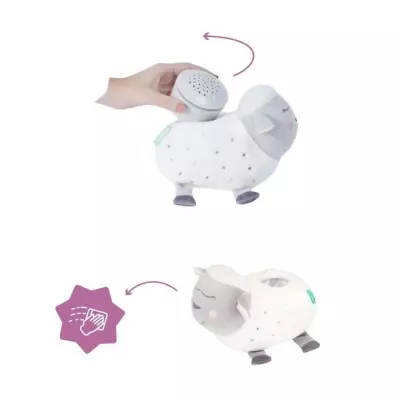 Veilleuse Peluche Mouton : Projection d'étoiles & Berceuses