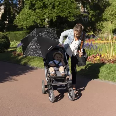 Ombrelle Universelle Noire Anti UV 50+ pour Poussette