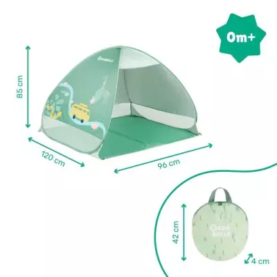 Tente anti-UV bébé Badabulle, protection FPS 50+ - Vert