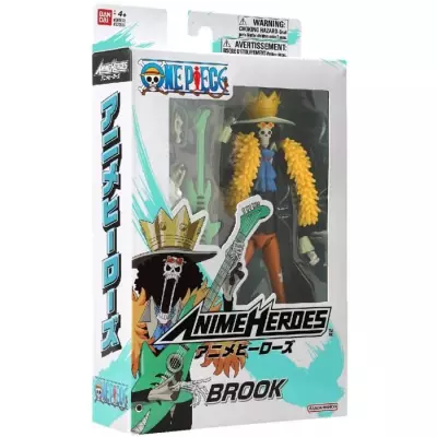 Figurine Anime Heroes Bandai One Piece Brook 17 cm - Miniature Fun et Détaillée