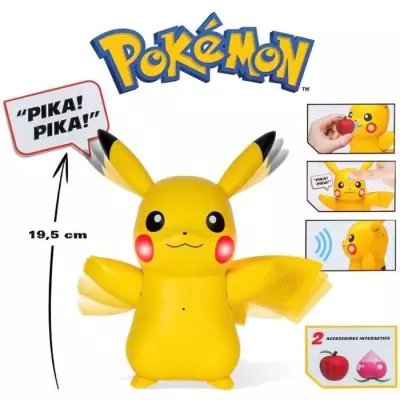 Figurine miniature interactive Pokémon Pikachu avec sons et mouvements Figurine miniature interactive Pokémon Pikachu avec sons et mouvements