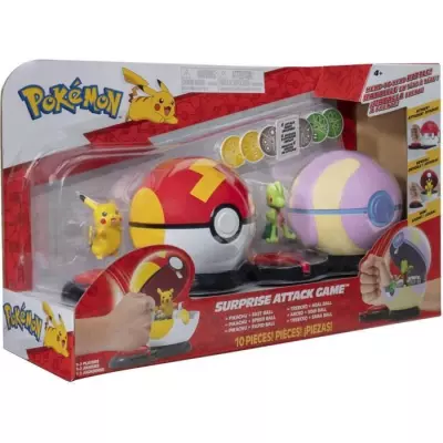 Poké Balls avec Pokémon, 6 disques d'attaques - BANDAI Poké Balls avec Pokémon, 6 disques d'attaques - BANDAI