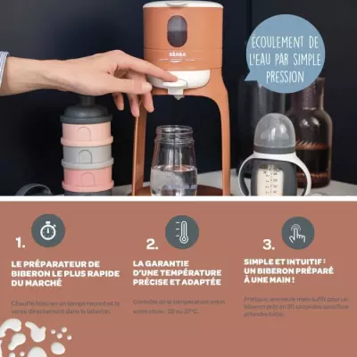 BEABA Bib expresso Terracotta, chauffe biberon pratique