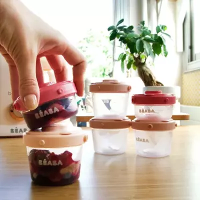 Lot de 6 portions de conservation rose BEABA 1er âge 60 ml/120 ml Lot de 6 portions de conservation rose BEABA 1er âge 60 ml/120 ml